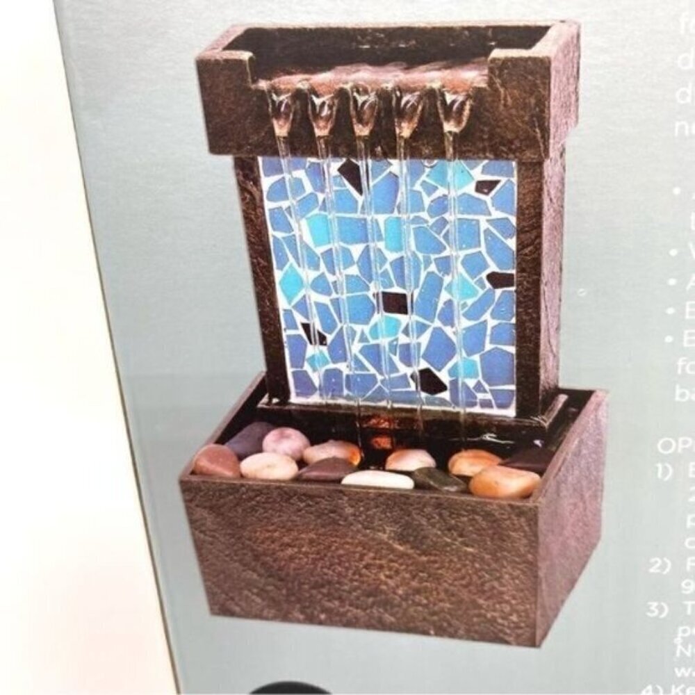 Mosaic Raining LED Tabletop Water Fountain New - Picture 4 of 4
